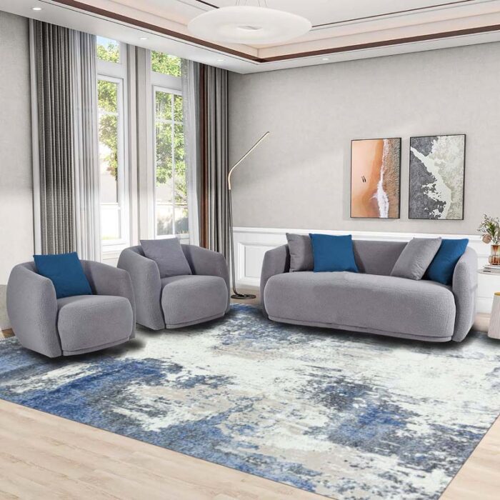 Covor Living NOVA 51275B Albastru/Gri - imagine 1