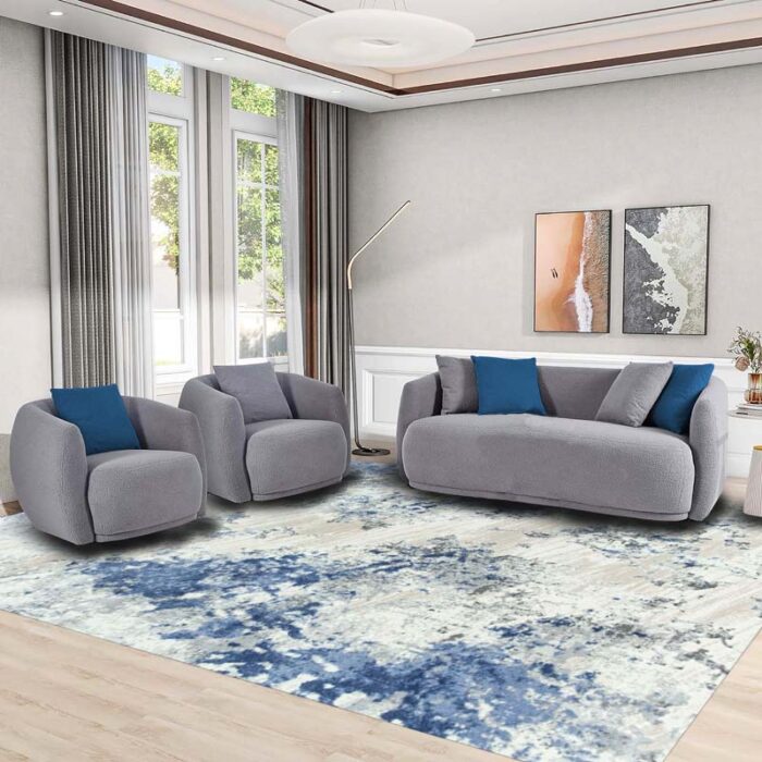 Covor Living NOVA 51265B Albastru / Gri - imagine 1