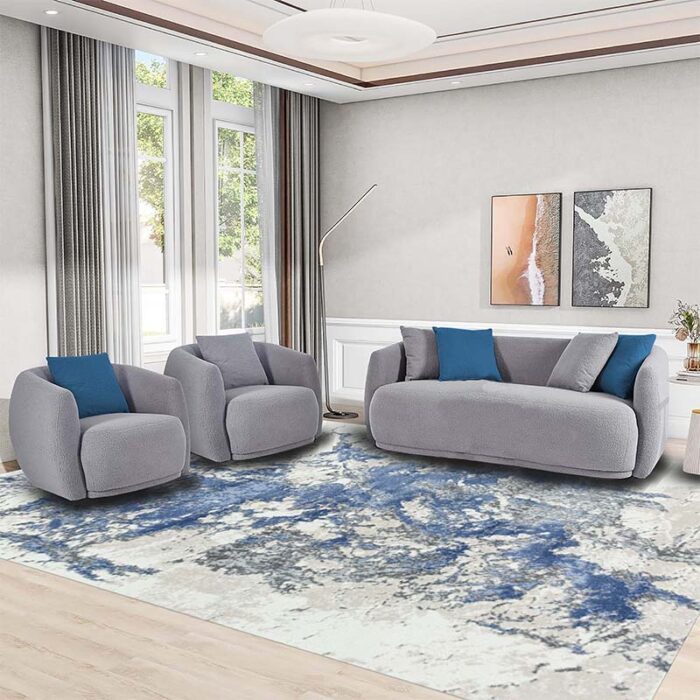 Covor Living NOVA 51274B Albastru/Gri - imagine 1
