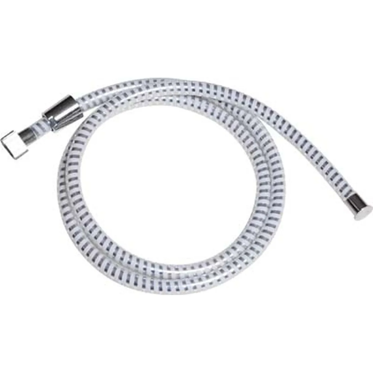 3107100 FURTUN DUȘ FLEXIBIL PVC 200 CM - ALB / ARGINTIU - imagine 1