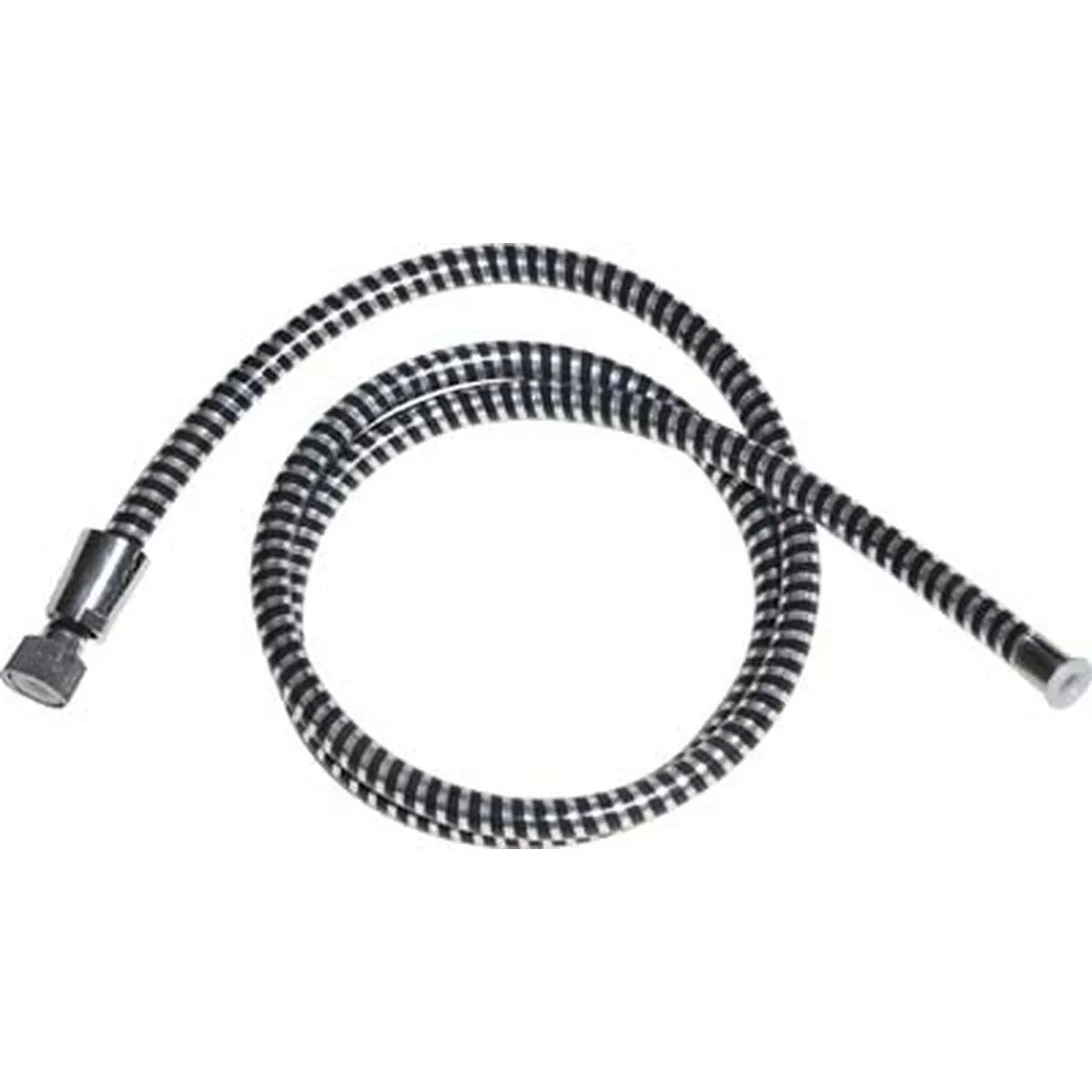 3108103 FURTUN DUȘ FLEXIBIL PVC 200 CM - NEGRU / ARGINTIU - imagine 1