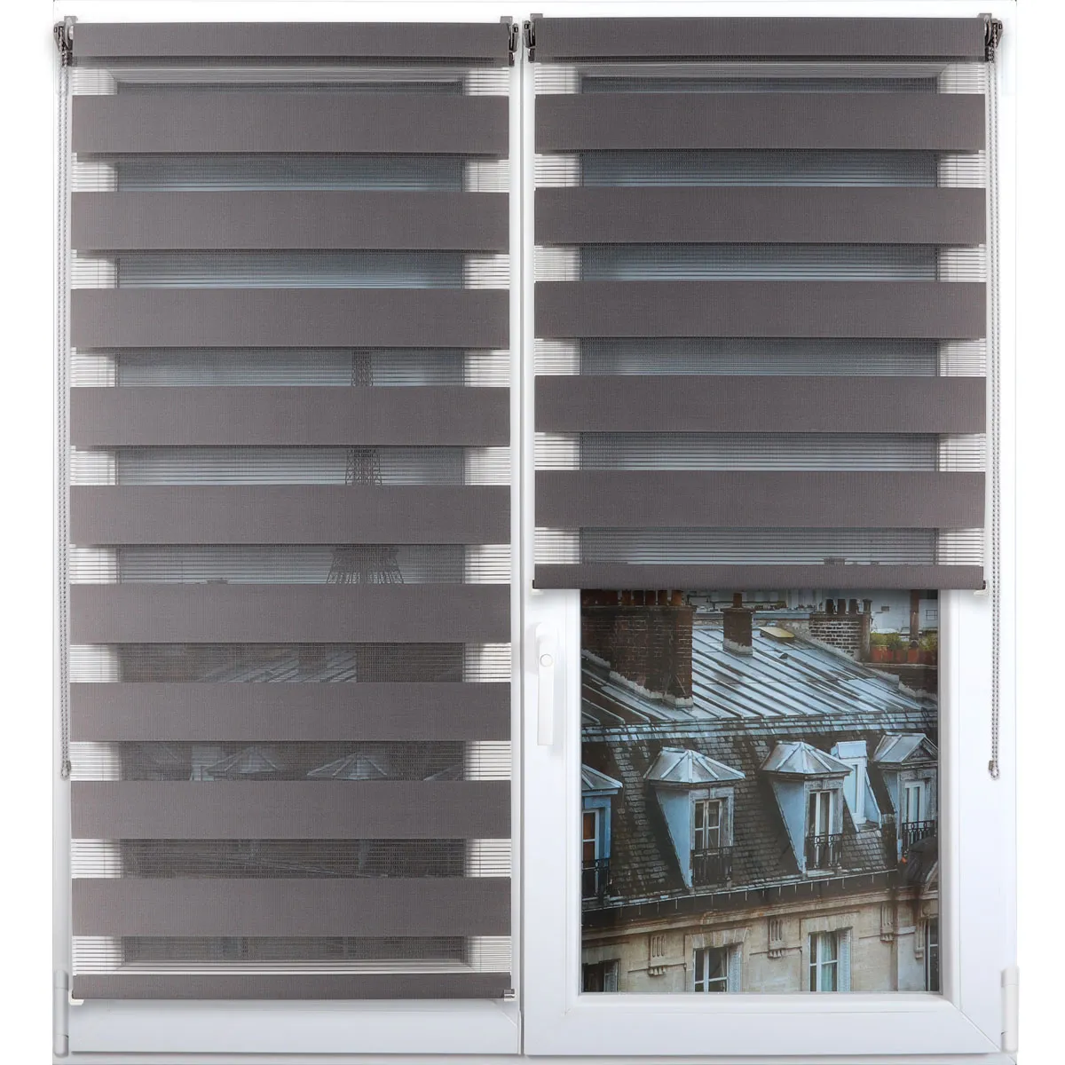 35026090938 RULOU ZEBRA 60X90 CM – GRI INCHIS COMPOZIȚIE POLYESTER | JALUZELE - imagine 1