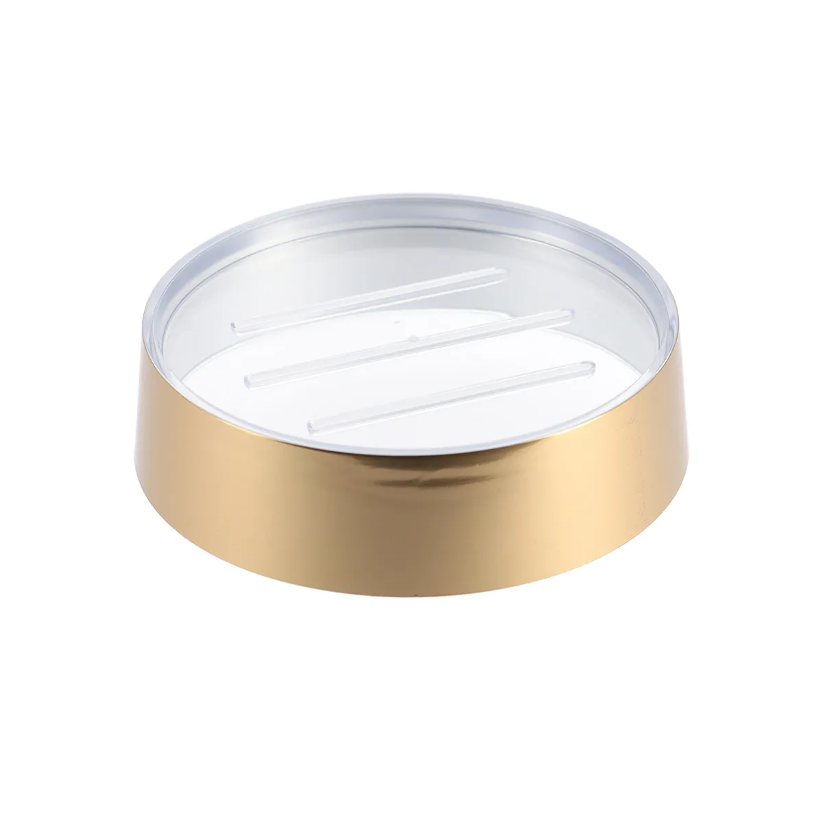 6476198 SĂPUNIERA PLASTIC ROTUNDĂ - AURIU METALIZAT - imagine 1