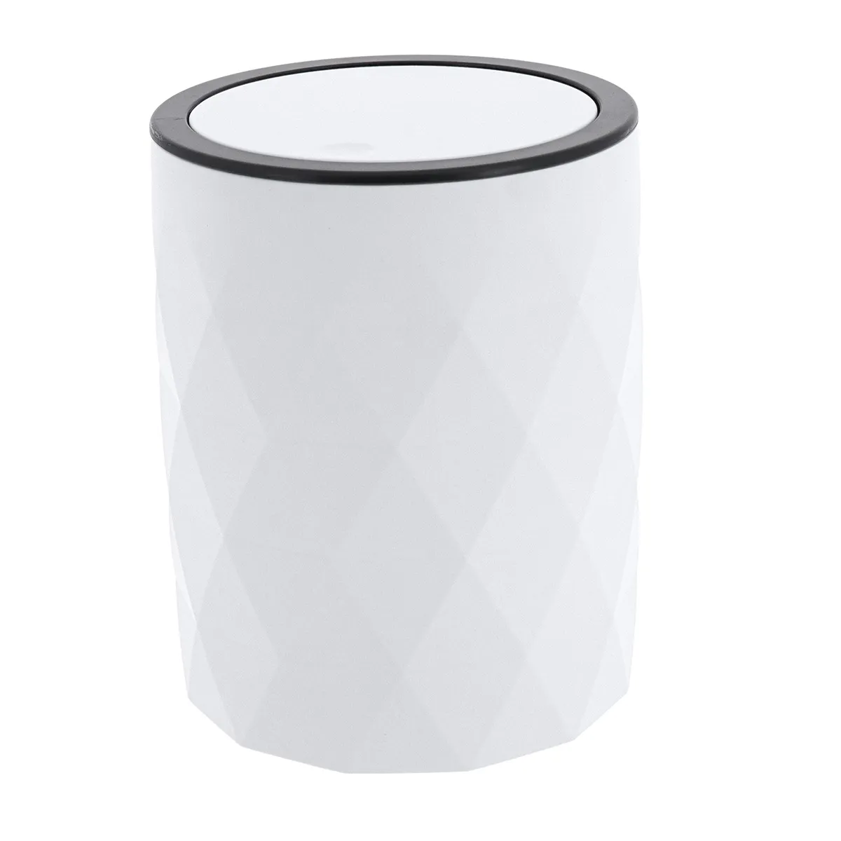 65138100 COȘ GUNOI ABS MODEL DIAMANT 6L - ALB | COȘURI DE GUNOI BAIE - imagine 1