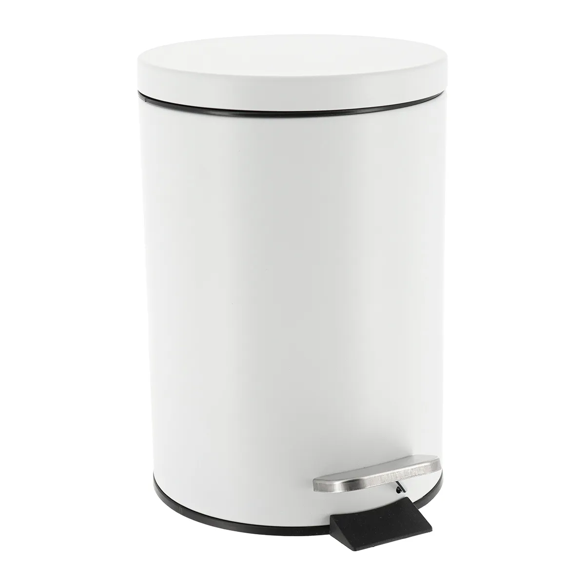 6552100 COȘ GUNOI CU CAPAC OTEL INOX 3L ROTUND - ALB | COȘURI DE GUNOI BAIE - imagine 1