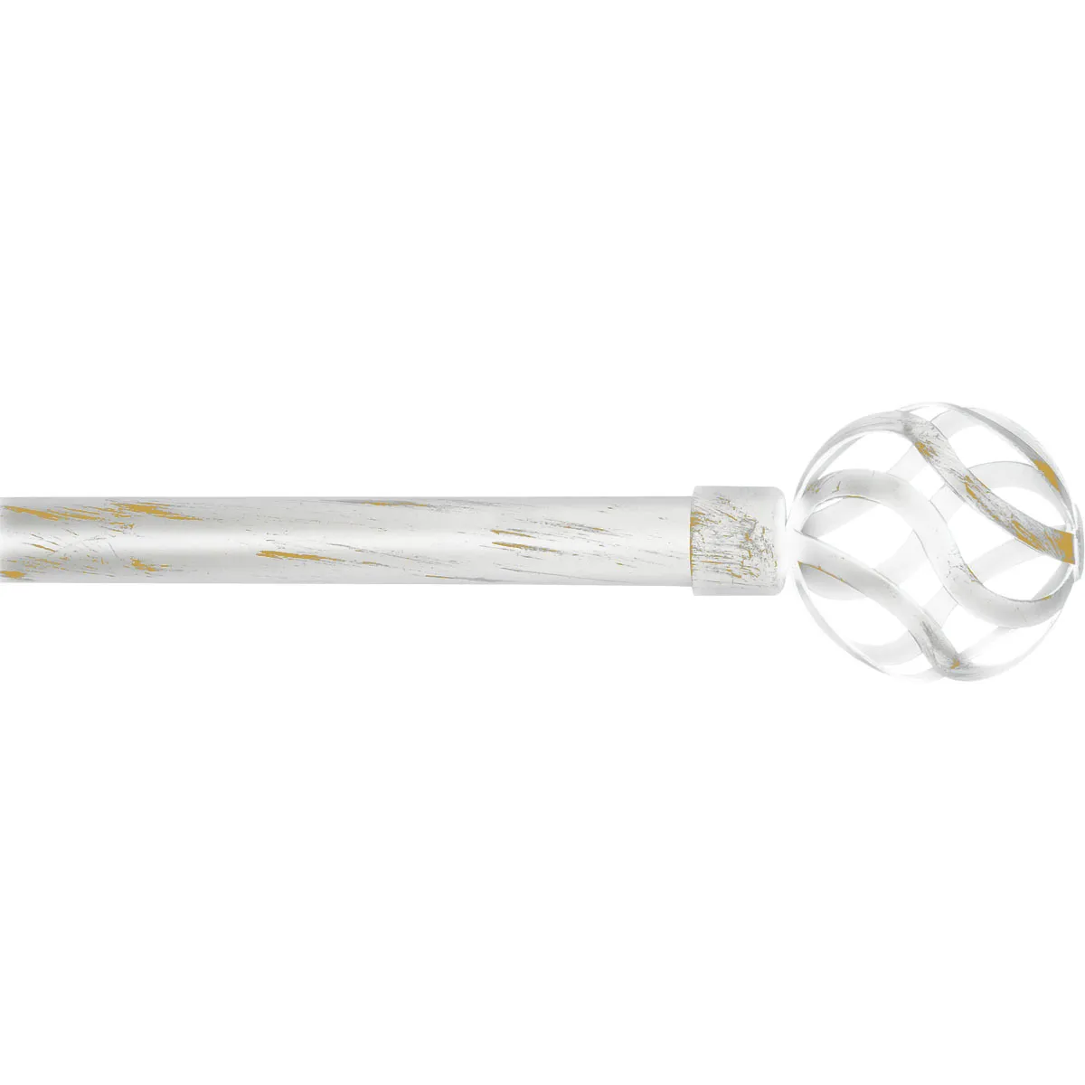 75072210101 GALERIE PERDEA SIMPLA EXT 210-380 CM/FI19/ASTI – ALB/AURIU MATERIAL FIER FORJAT - imagine 1