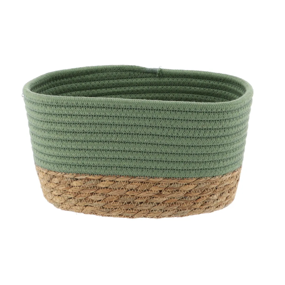 8416414901 COȘ MARE RECTANGULAR BUMBAC / IARBA DE MARE 23X15X13,5 CM - KAKI / BEJ | ORGANIZATOARE BAIE - imagine 1