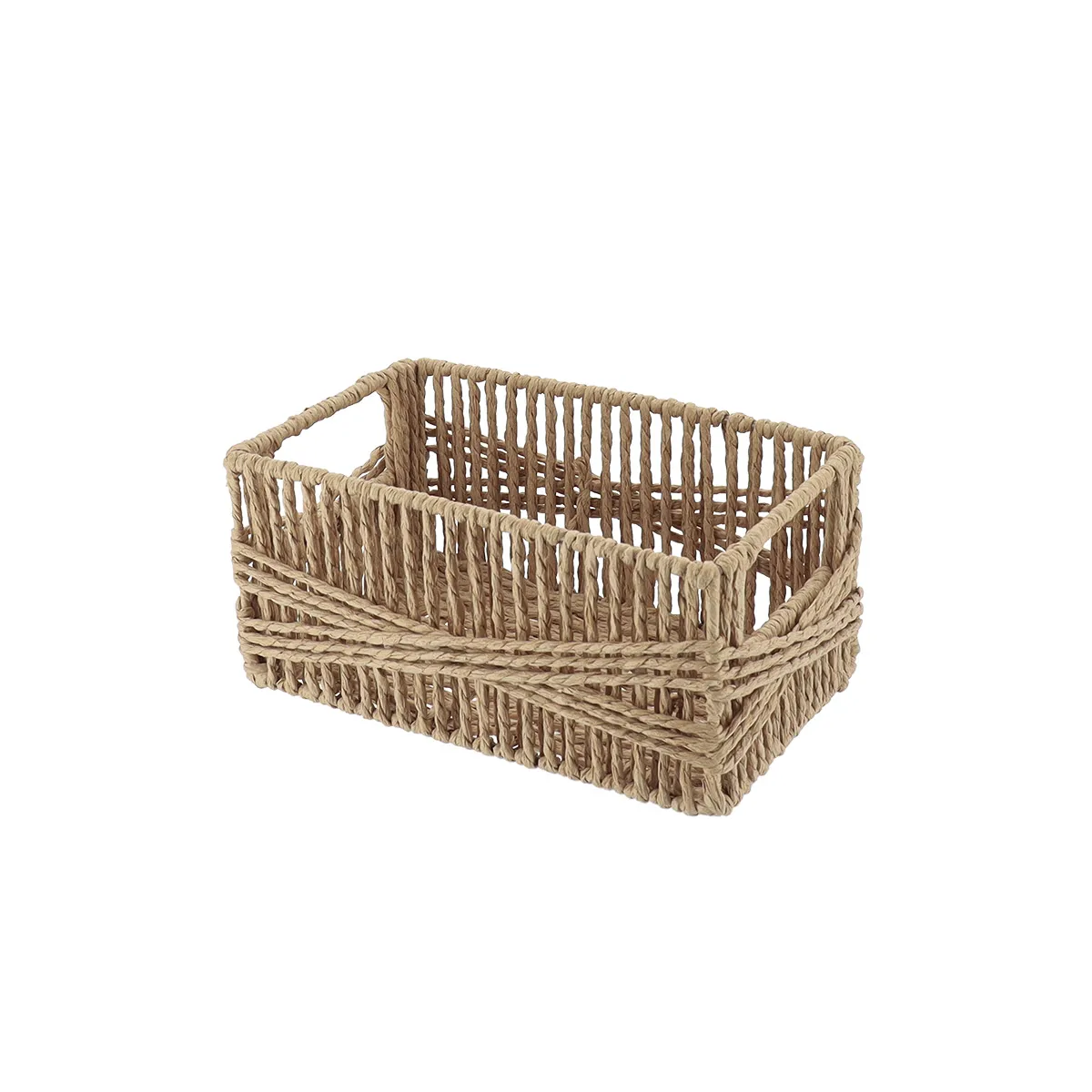 882310406 COȘ DEPOZITARE HÂRTIE / LEMN 22X14X10,5 CM - NATURAL | ORGANIZATOARE BAIE - imagine 1