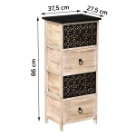 Corp mobilier MDF cu 4 sertare 86x27,5x37,5 cm - Natural/Negru imprimat | Mobilier depozitare baie - imagine 2