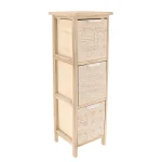 Corp mobilier MDF cu 3 coșuri mânere metalice 77x25x25 cm - Natural/Alb | Mobilier depozitare baie