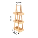 Raft 3 niveluri PIN/MDF 80x30x18,5 cm – Natural | Mobilier depozitare baie - imagine 2