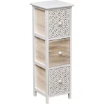Corp mobilier cu 3 sertare 77x25x25 cm - Natural/Gri imprimat | Mobilier depozitare baie