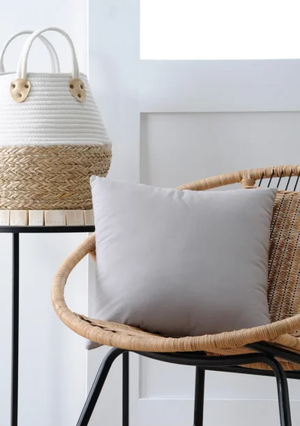 Pernă decorativă Duo 40X40 cm, culoare gri deschis, 100% bumbac - imagine 2