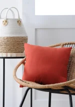 Pernă decorativă Duo 40X40 cm, culoare cărămiziu, 100% bumbac - imagine 2