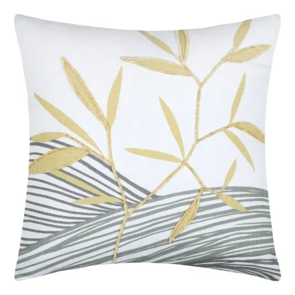 Pernă decorativă Yuki 40X40 cm, culoare muștar/gri, 100% bumbac