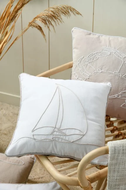 Pernă decorativă Dunes 40X40 cm, culoare alb, 45% poliester 55% bumbac - imagine 5