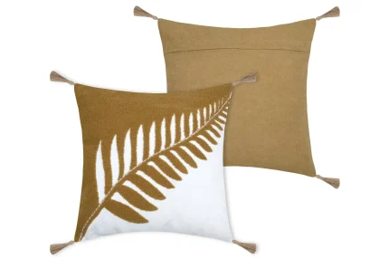 Pernă decorativă Aloha 40X40 cm, culoare muștar/bej, 45% poliester 55% bumbac - imagine 3