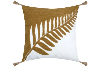 Pernă decorativă Aloha 40X40 cm, culoare muștar/bej, 45% poliester 55% bumbac - imagine 4