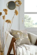 Pernă decorativă Oriana 40X40 cm, culoare natural, 45% poliester 55% bumbac - imagine 6