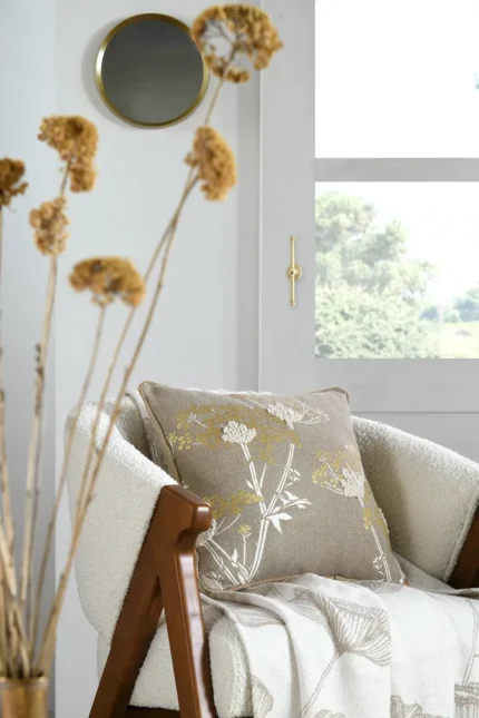 Pernă decorativă Oriana 40X40 cm, culoare natural, 45% poliester 55% bumbac - imagine 6