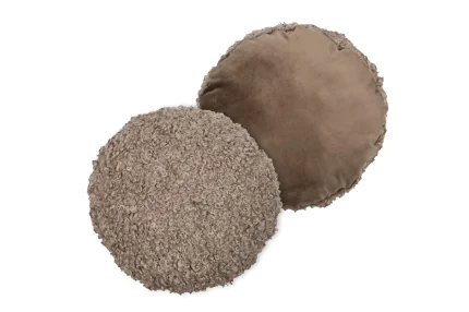 Pernă decorativă Cosylife Diam 40, culoare greige, 100% poliester - imagine 3