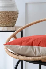 Pernă decorativă Duo 50X50 cm, culoare cărămiziu/alb, 100% bumbac - imagine 5