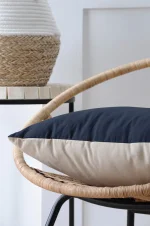 Pernă decorativă Duo 50X50 cm, culoare albastru/in, 100% bumbac - imagine 4