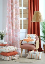 Pernă decorativă St Trop 50X50 cm, culoare alb/coral, 100% bumbac - imagine 2