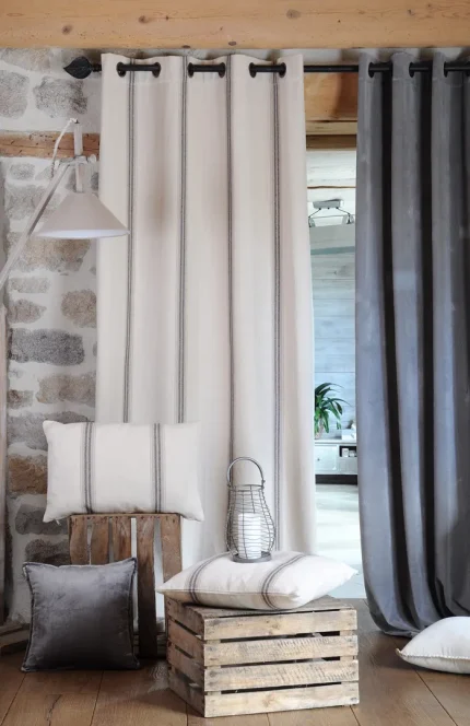 Pernă decorativă Montauban 50X50 cm, culoare alb/antracit, 100% bumbac - imagine 2