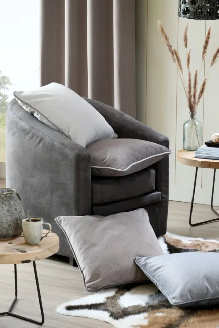 Pernă decorativă Morey 50X50 cm, culoare gri, 100% poliester - imagine 2