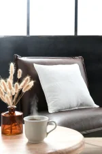 Pernă decorativă Dandy 45X45 cm, culoare crem, 100% poliester - imagine 6