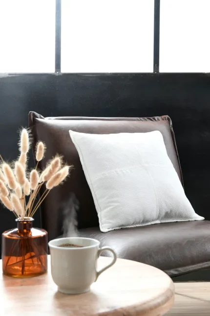 Pernă decorativă Dandy 45X45 cm, culoare crem, 100% poliester - imagine 6