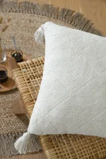 Pernă decorativă Balma 45X45 cm, culoare ivoriu, 100% bumbac - imagine 6