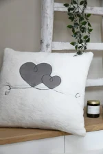 Pernă decorativă Doureve 45X45 cm, culoare greige, 100% poliester - imagine 6