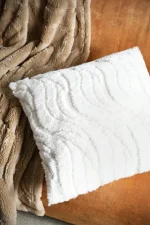 Pernă decorativă Fauves 45X45 cm, culoare crem, 100% poliester - imagine 5