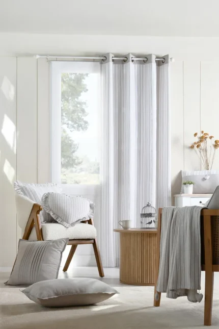 Pernă decorativă Josephine 45X45 cm, culoare bej, 55% bumbac 45% poliester - imagine 5