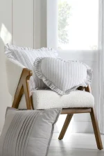 Pernă decorativă Josephine 45X45 cm, culoare bej, 45% poliester 55% bumbac - imagine 5