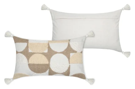 Pernă decorativă Balma 30X50 cm, culoare nisip, 55% bumbac 45% poliester - imagine 3