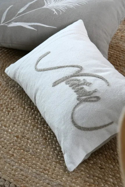 Pernă decorativă Pampa 30X50 cm, culoare crem, 55% bumbac 45% poliester - imagine 2