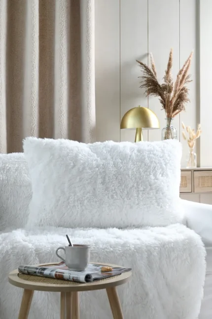Pernă decorativă Cosylife 50X80 cm, culoare alb, 100% poliester - imagine 6