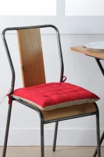 Pernă de scaun Duo Rosu/In 40X40 cm, culoare roșu/in, 100% bumbac - imagine 5