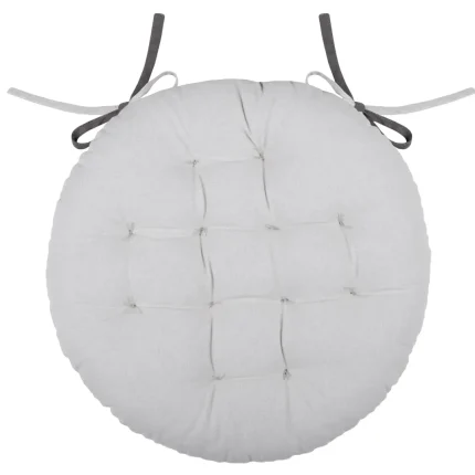 Pernă de scaun Ronde Duo Gri/Perla 38X38 cm, culoare gri/perlă, 100% bumbac