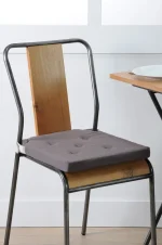 Pernă de scaun Velcro Duo Gri/Perla 38X38 cm, culoare gri/perlă, 100% bumbac - imagine 3