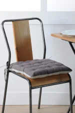 Pernă de scaun Duo Gri/Perla 40X40 cm, culoare gri/perlă, 100% bumbac - imagine 5