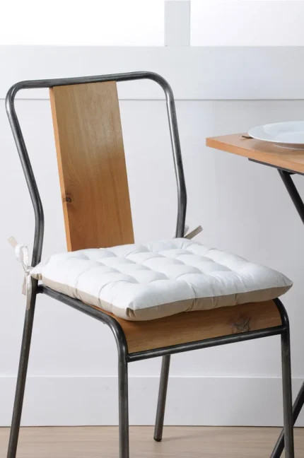 Pernă de scaun Duo Crem/In 40X40 cm, culoare crem/in, 100% bumbac - imagine 5