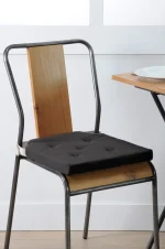 Pernă de scaun Velcro Duo Negru/In 38X38 cm, culoare negru/in, 100% bumbac - imagine 3