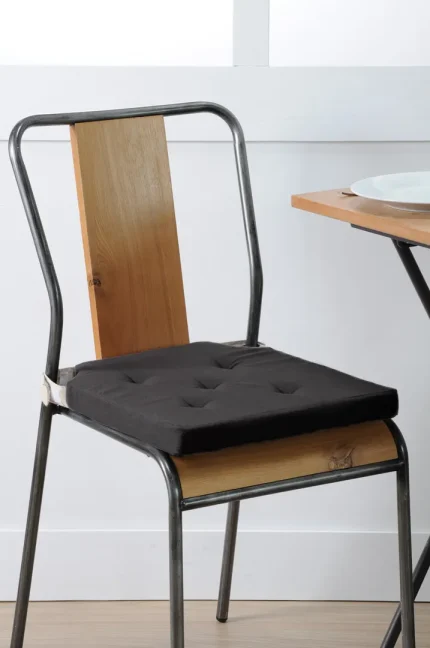 Pernă de scaun Velcro Duo Negru/In 38X38 cm, culoare negru/in, 100% bumbac - imagine 3