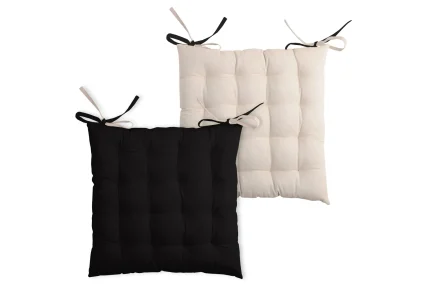 Pernă de scaun Duo Negru/In 40X40 cm, culoare negru/in, 100% bumbac - imagine 2