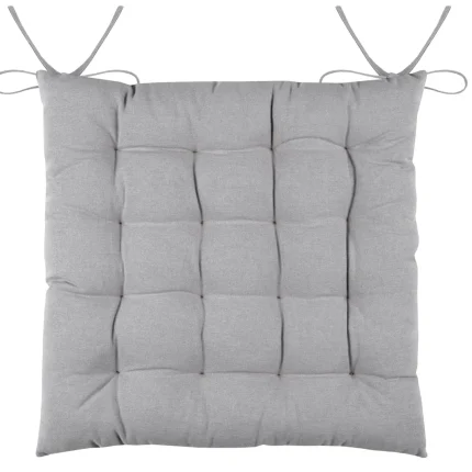 Pernă de scaun Duo 38X38X3.5 cm, culoare gri, 100% bumbac