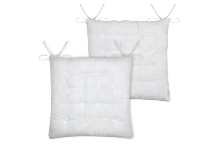 Pernă de scaun Coline 38X38 cm, culoare crem, 100% bumbac - imagine 2